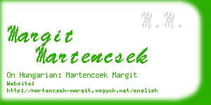 margit martencsek business card